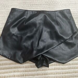 Black Faux Leather Skirt